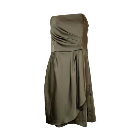 BANANA REPUBLIC Chiffon Cocktail Dress in Olive Green Size 6 - Picture 1 of 13